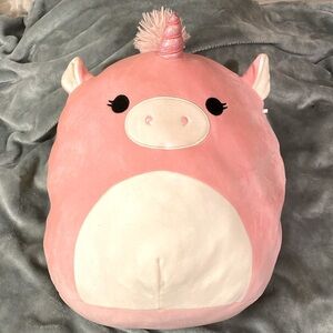 RARE Pink and white squishmallow 12”